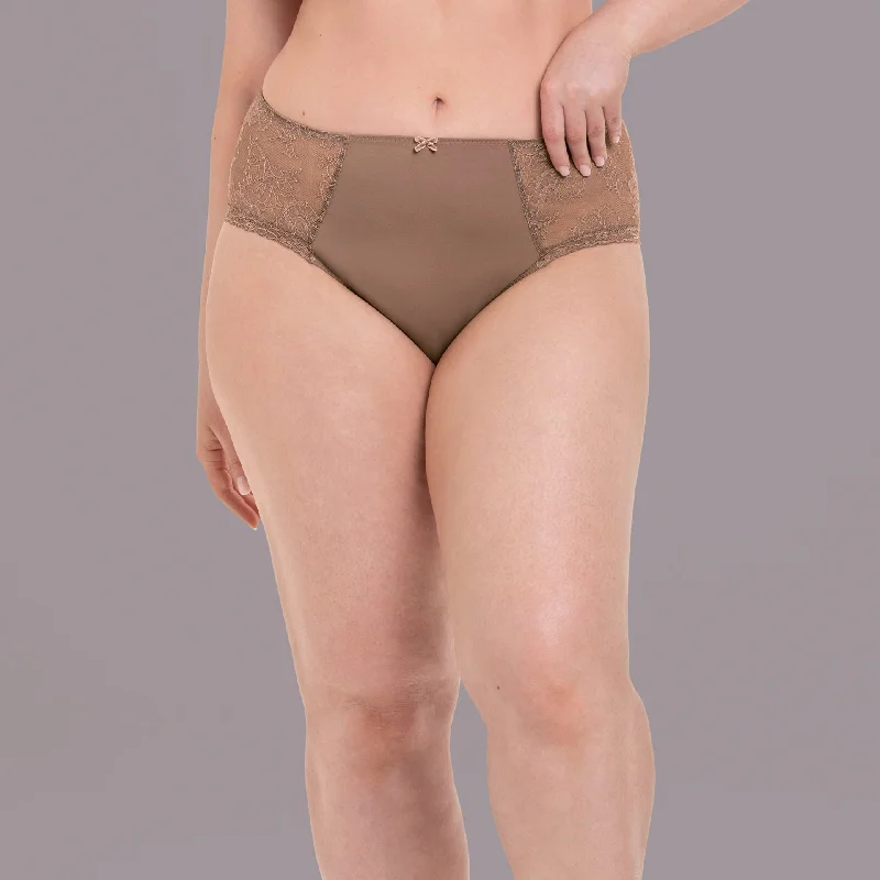 ROSA FAIA ABBY HIGH-WAIST BRIEFS - DUSTY ROSE