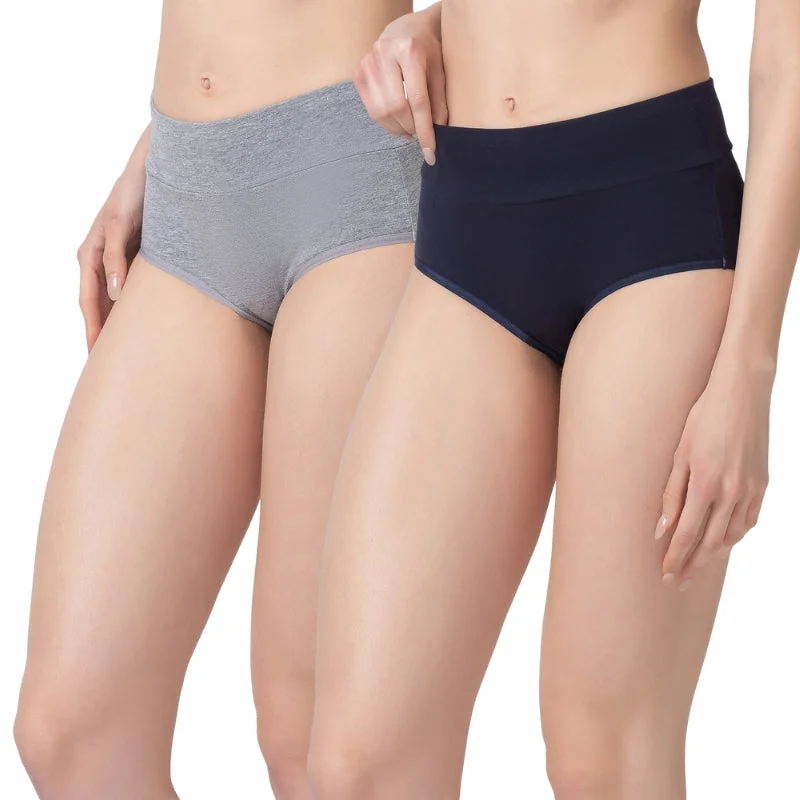 Women'S Cotton Highwaist Solid Panty Cshwin02Greynavy