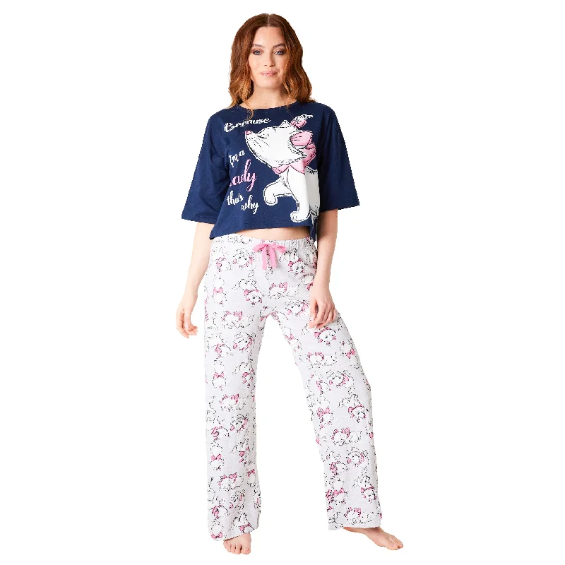 Disney Womens Pyjamas Set - Nightwear for Women - Navy/Grey Marie