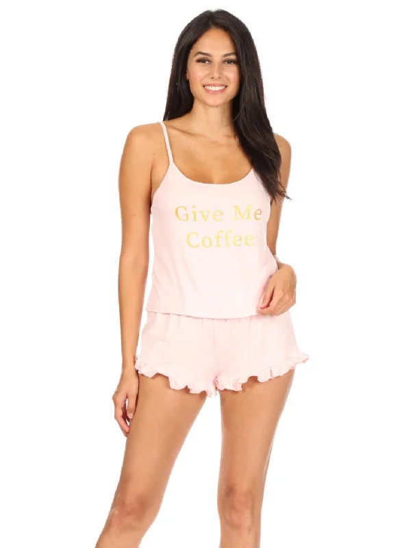 Give Me Coffee Cami and Short Set