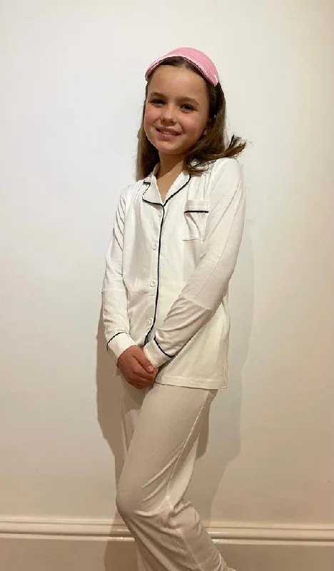 Mini Dusk Kids Pyjamas in White