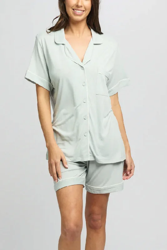 Morning Honey Jersey Piped Short Sleeve PJ Set