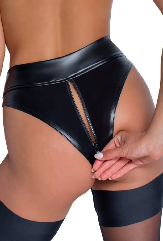 Noir Handmade Wetlook Zip Briefs