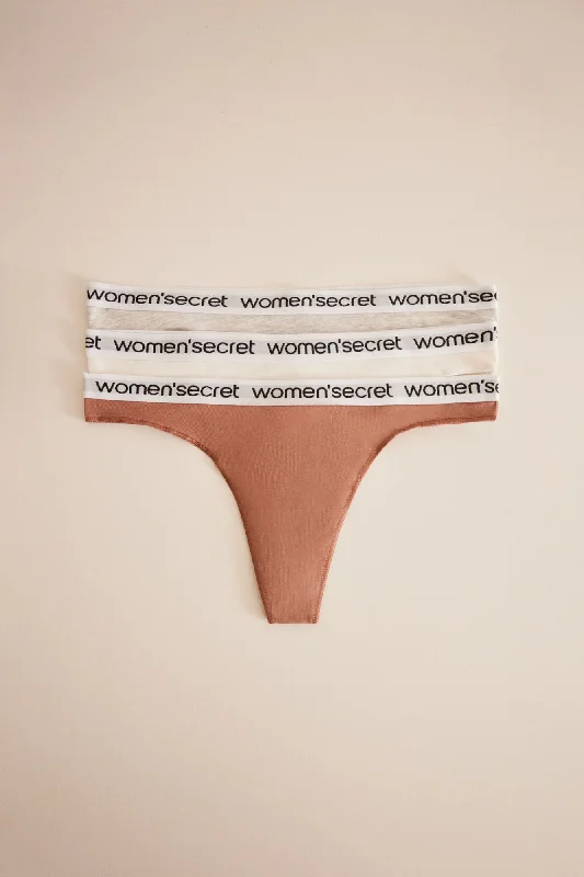 Pack of 3 logo thongs