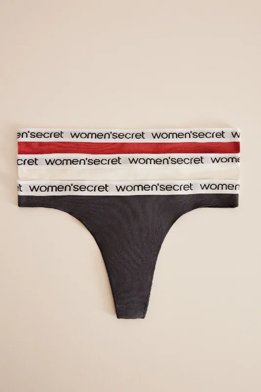 Pack of 3 logo thongs