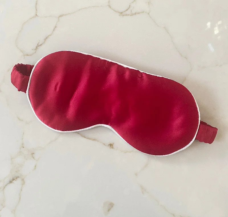 Silk Eye Mask in Burgundy Red