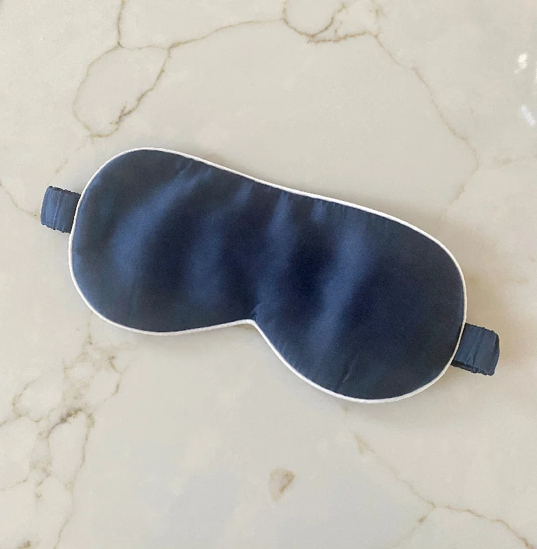 Silk Eye Mask in Navy