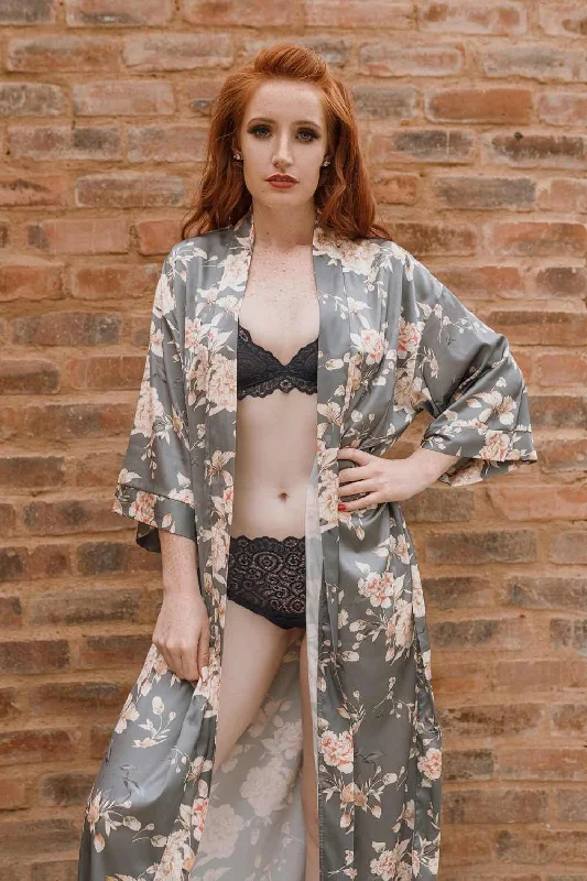 Beltza Fleur Grise Printed Kimono