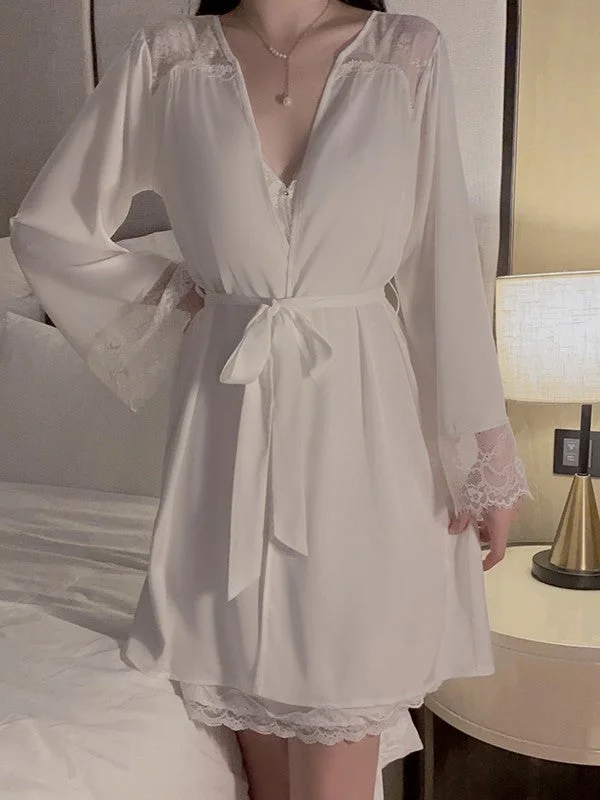 Lace-Trim Robe