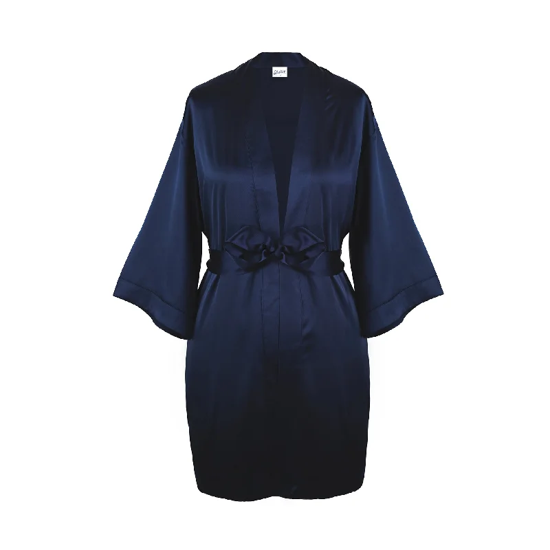 Classic Satin Robe - Royal Navy