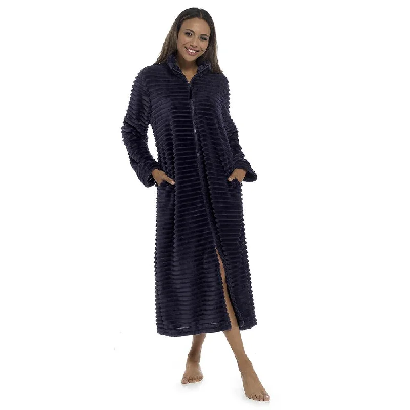 Teal Ribbed Fleece Robe