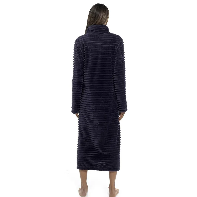 Teal Ribbed Fleece Robe