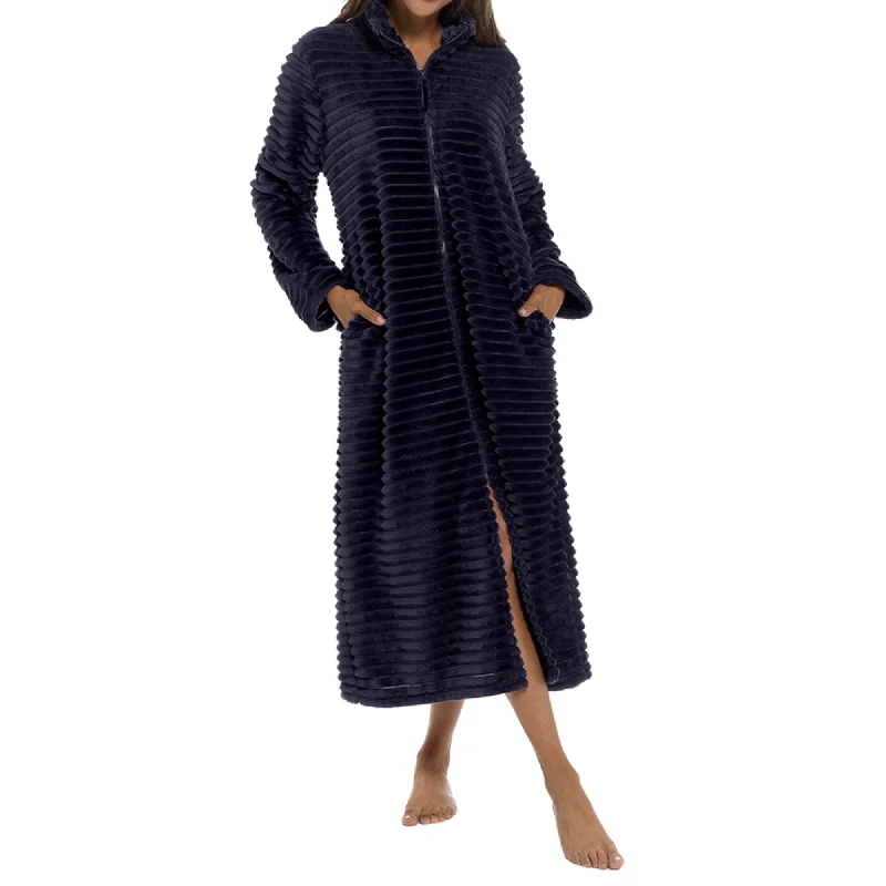 Teal Ribbed Fleece Robe