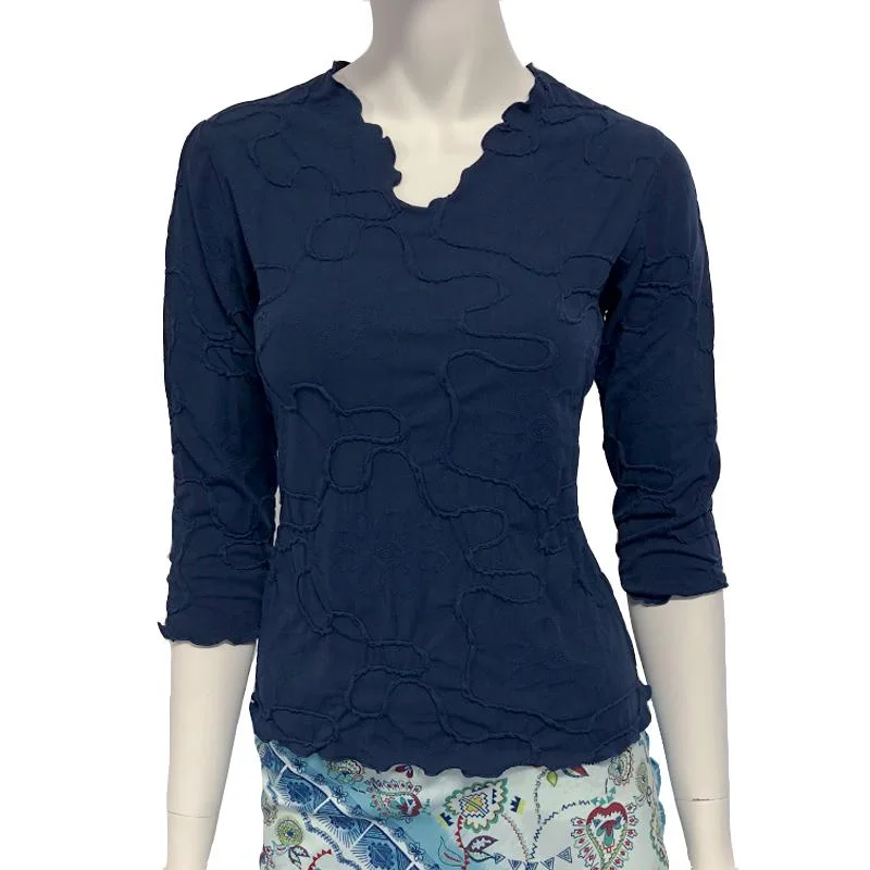 Navy Conduit Surreal Textured Top