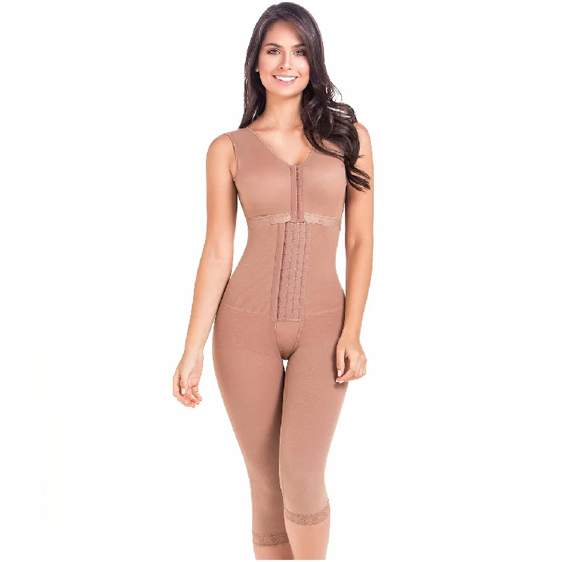 Fajas MariaE 9262 | Colombian Postpartum Full Body Body Shaper for Women | Knee Length & Bra