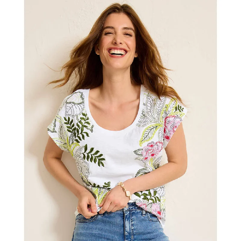 Tommy Bahama Women's Blooming Laelia Lux T-Shirt - White