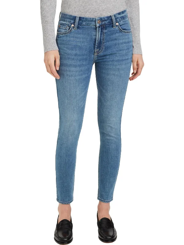 B(air) Womens Mid-Rise Light Wash Skinny Jeans