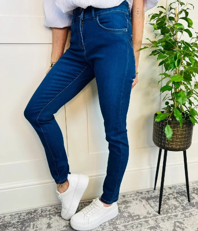 Blue Waist Enhancer Skinny Jeans