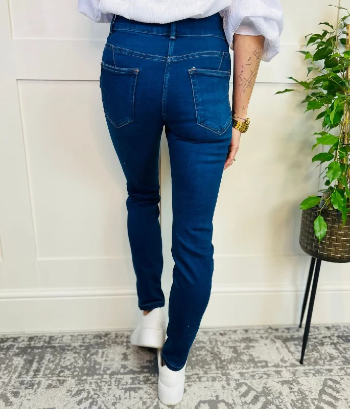 Blue Waist Enhancer Skinny Jeans