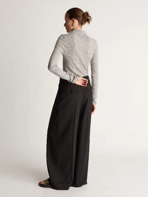 Mortimer Wide Leg Pant in Black