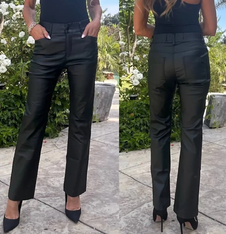 Novel Vegan Leather Pants In Black