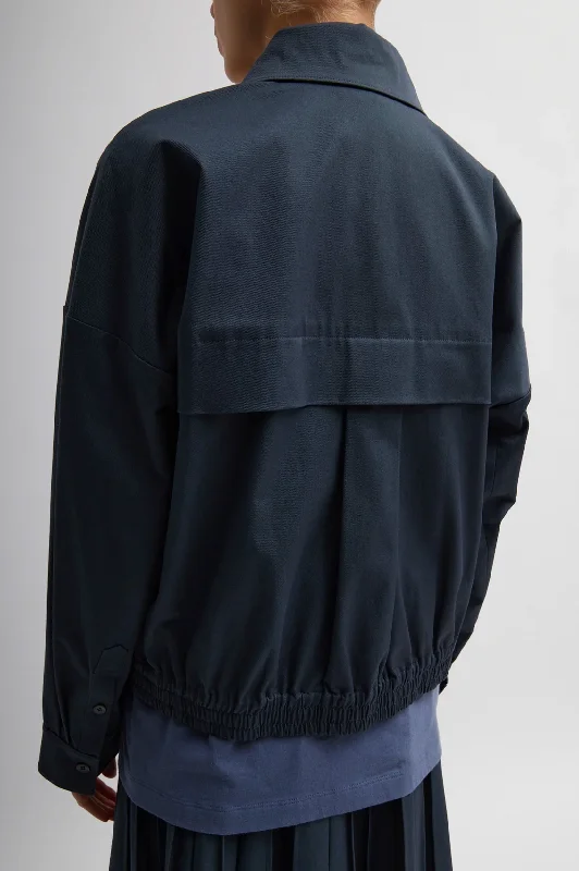 Oliver Cotton Stretch Tricotine Bomber in Slate Blue