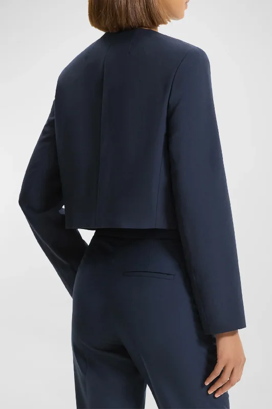 Oxford Wool Jacket in Navy