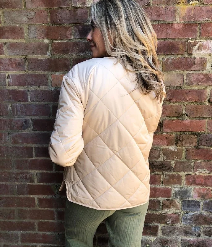 Padded Collarless Jacket