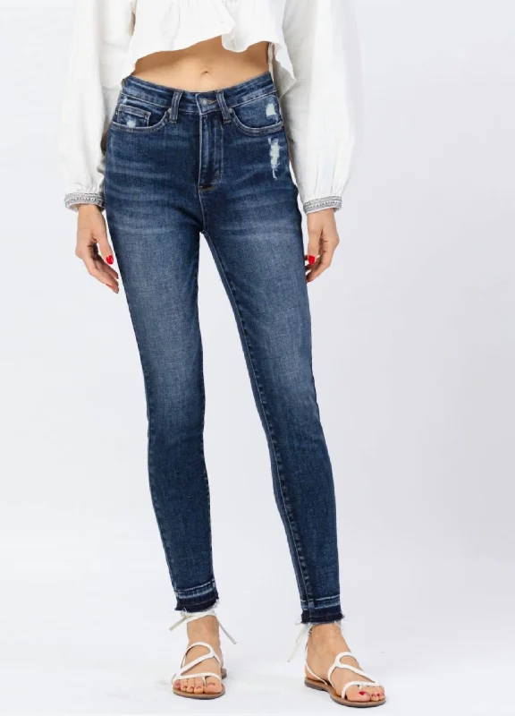 Tummy Control Skinny Jean In Dark Blue