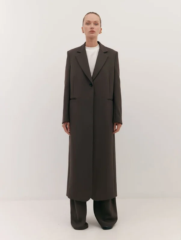 Tuxedo Coat in Umber