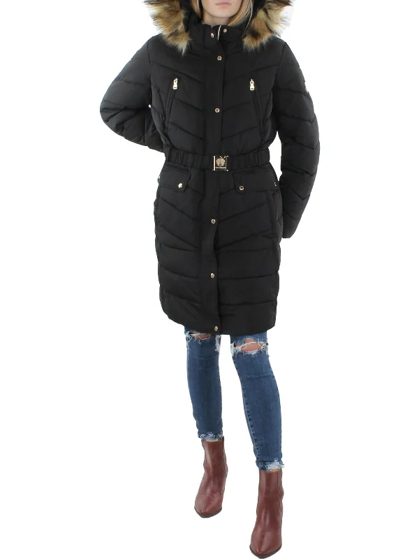 Womens Warm Midi Down Coat