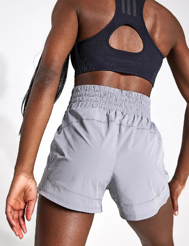 Pacer Stretch-Woven Zipper Pocket Lux Shorts - Grey Three