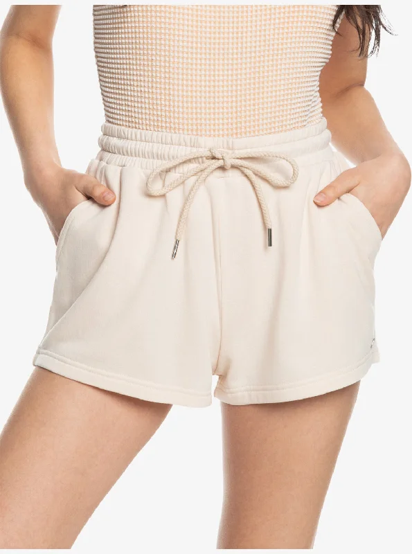 Surfing By Moonlight  Elastic Waist Shorts - Tapioca