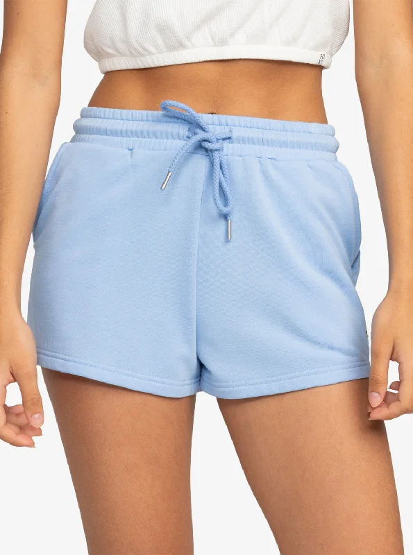 Surfing By Moonlight  Elastic Waist Shorts - Bel Air Blue