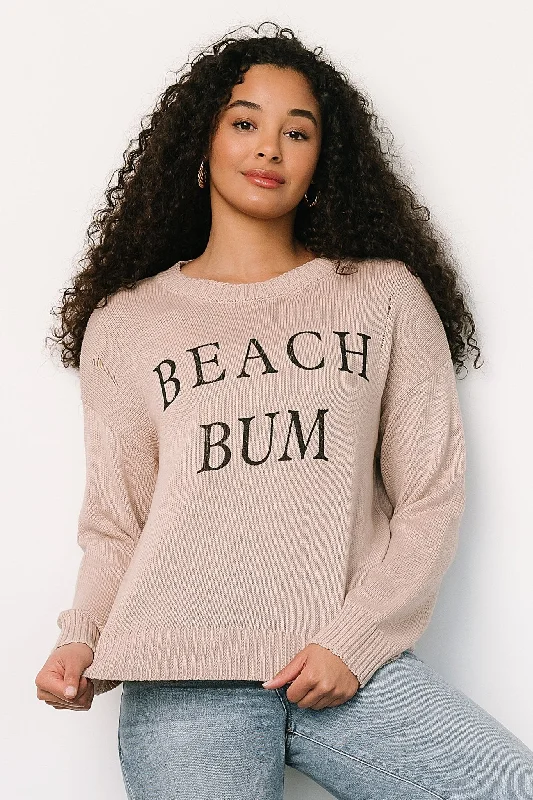 Beach Bum Knit Sweater Top | Sand