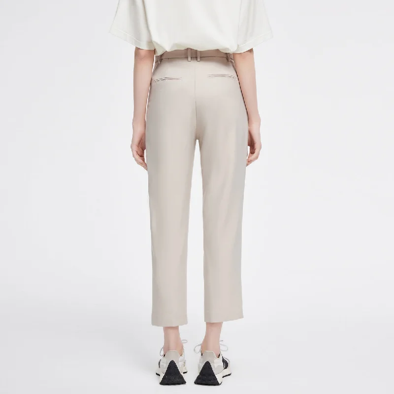 Beige Nine-Point Suit Pants