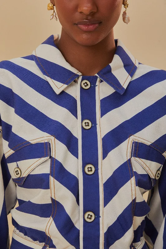 Blue And White Stripes Romper