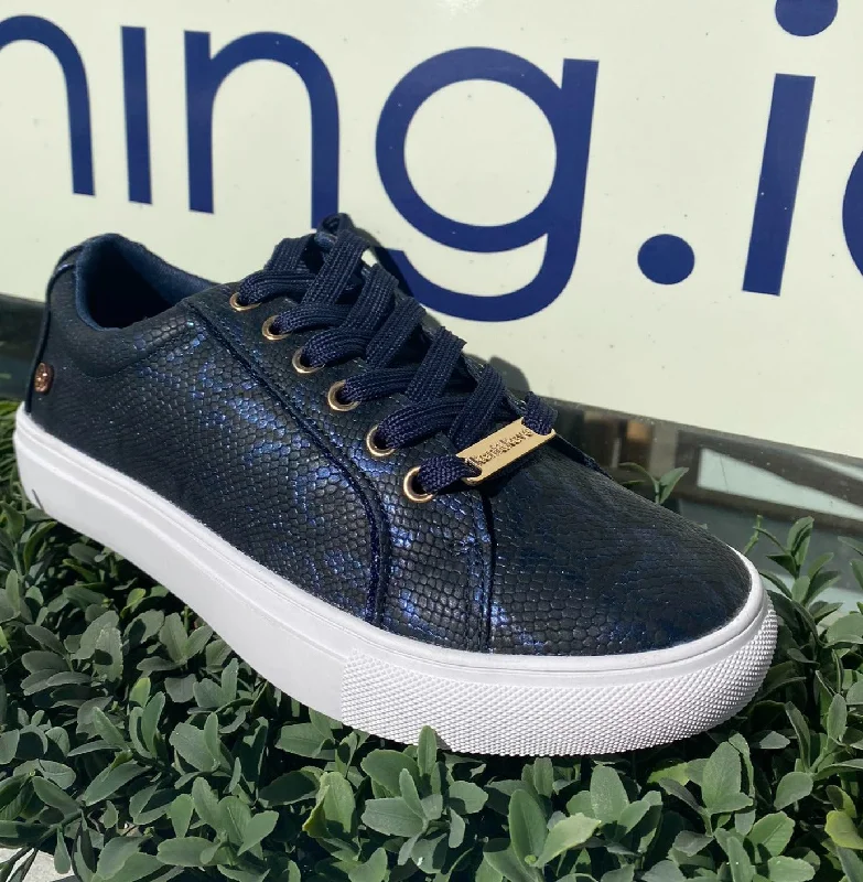 DEBBIE METALLIC TRAINER NAVY