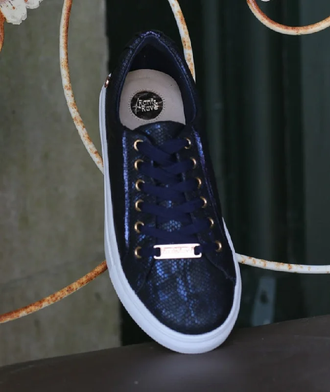 DEBBIE METALLIC TRAINER NAVY