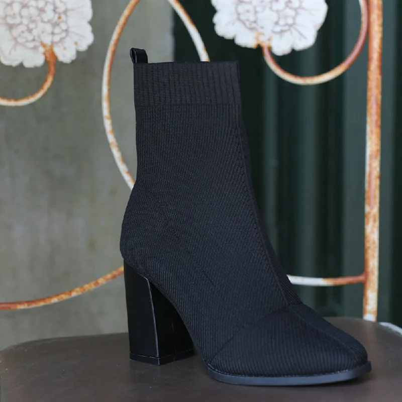 HALLIE BLOCK HEEL SOCK BOOT