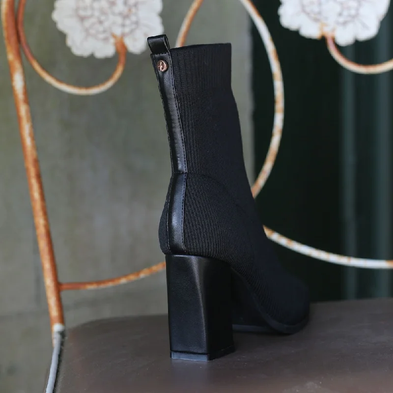 HALLIE BLOCK HEEL SOCK BOOT