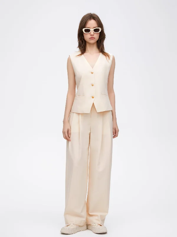 Ins blogger style pleated suit trousers