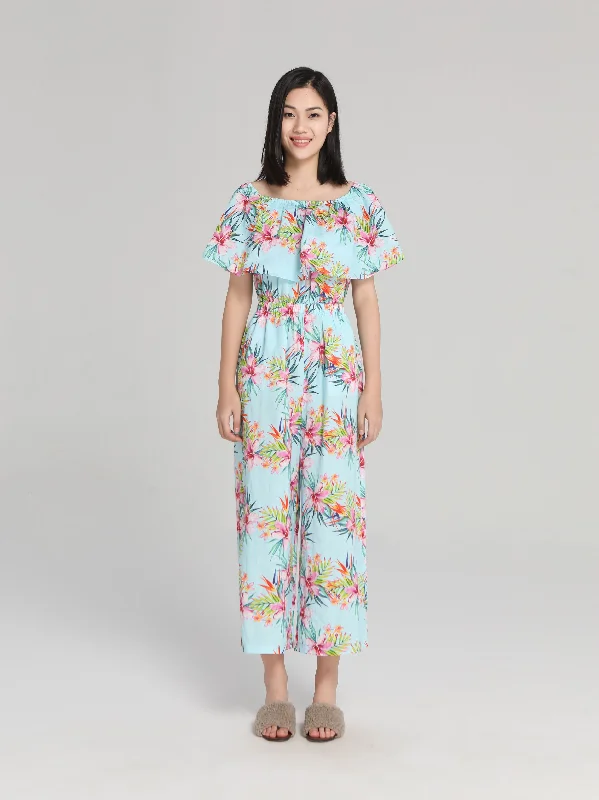 Blue Floral Jumpsuit-Sample