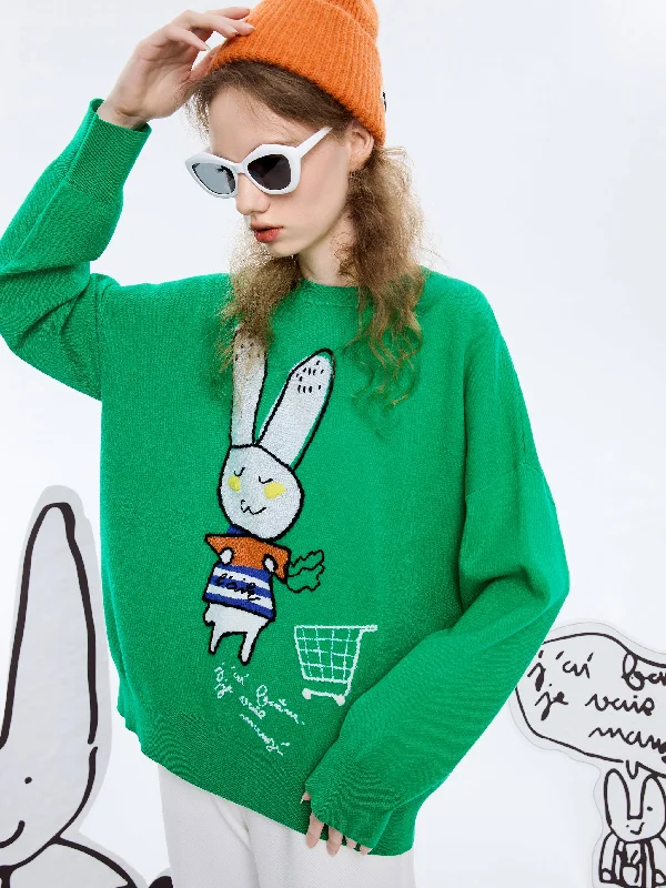 Nutcracker Bunny Green Sweater