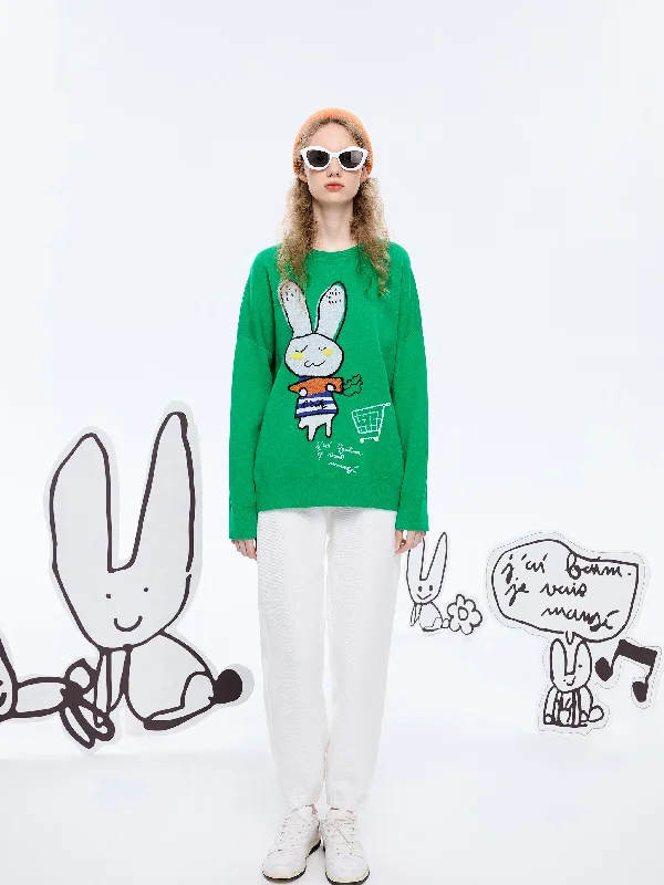 Nutcracker Bunny Green Sweater