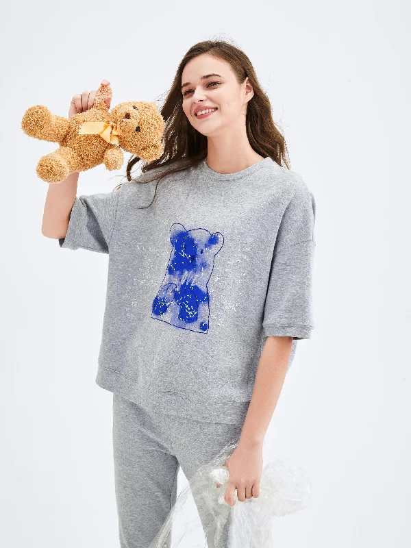 Watercolor Bear Gray Suit T-shirt