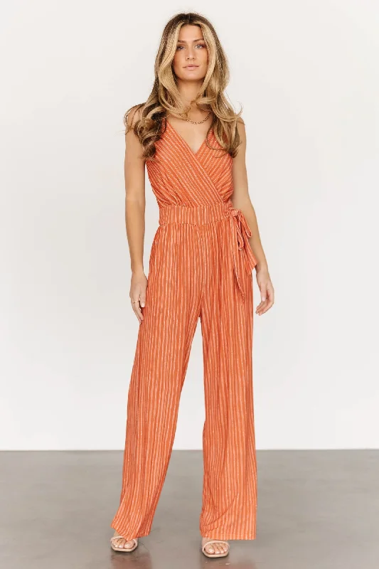 Zuri Tank Jumpsuit | Burnt Orange Stripe