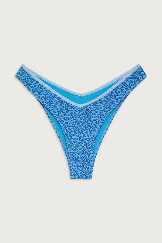 Enzo Cheeky Bikini Bottom - Cobalt Cheetah