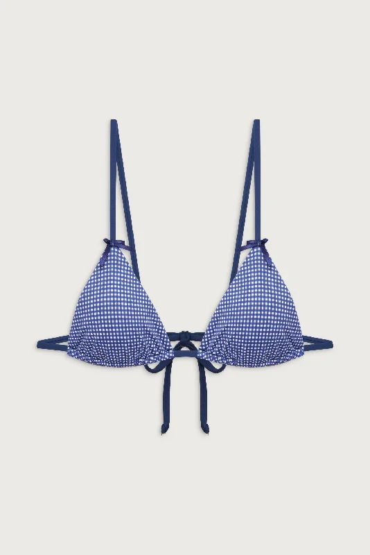 Lumia Triangle Bralette Bikini Top - Sailor Gingham