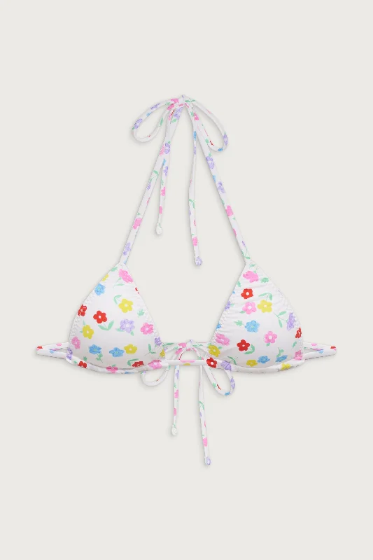 Mikayla Micro Triangle Bikini Top - Dune Daisy